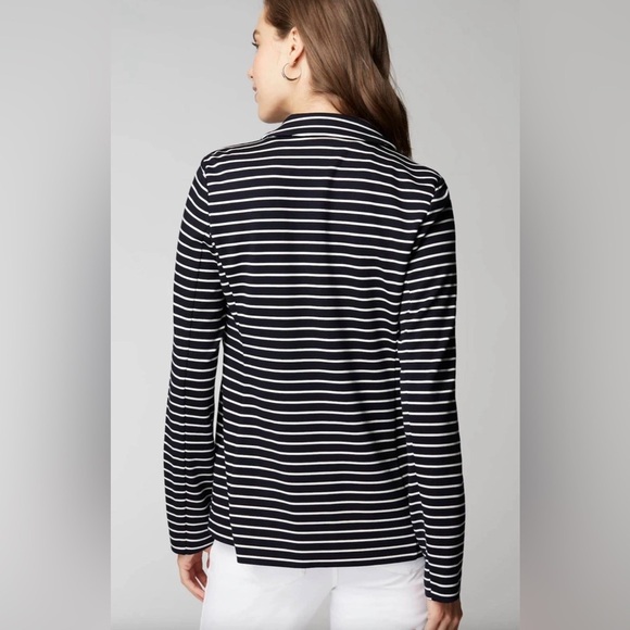 J. JILL Wearever Preppy Business Casual Stretchy Unstructured Striped Blazer 2X - Picture 4 of 14